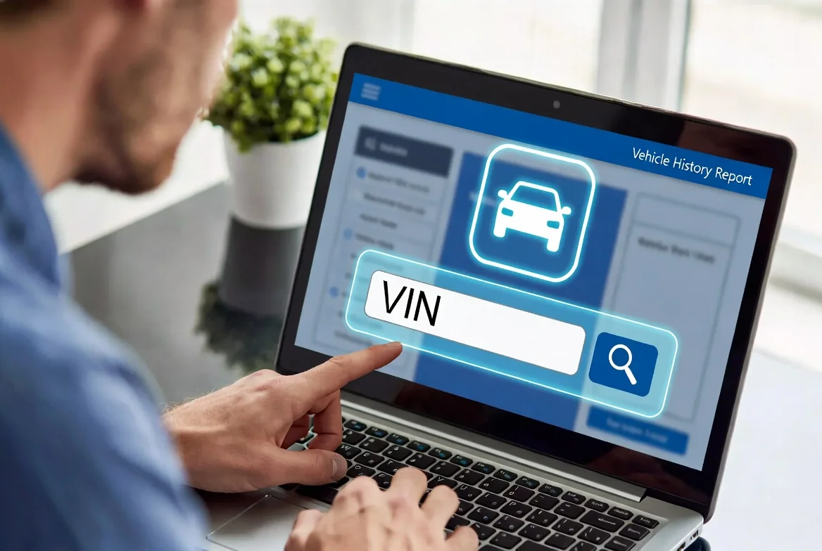 Persona verificando el NIV de un vehículo antes de comprarlo en México